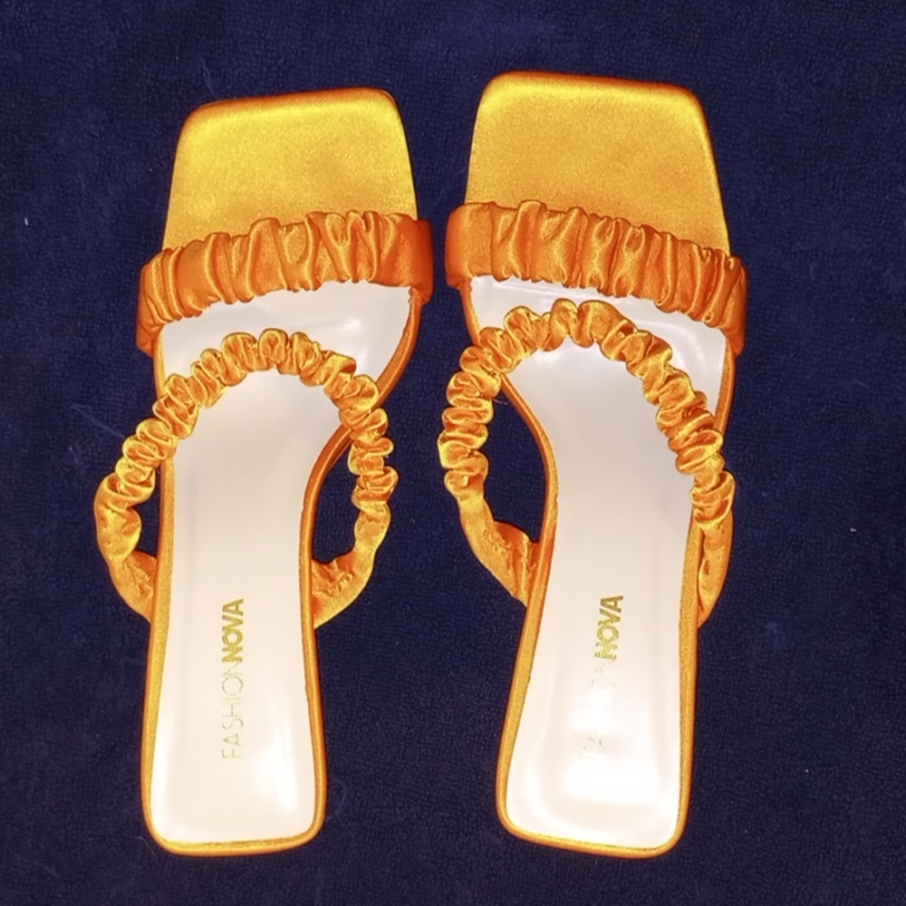 Satin Orange heel